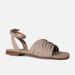 Sandalia plana milen de sintético para mujer - Almendra