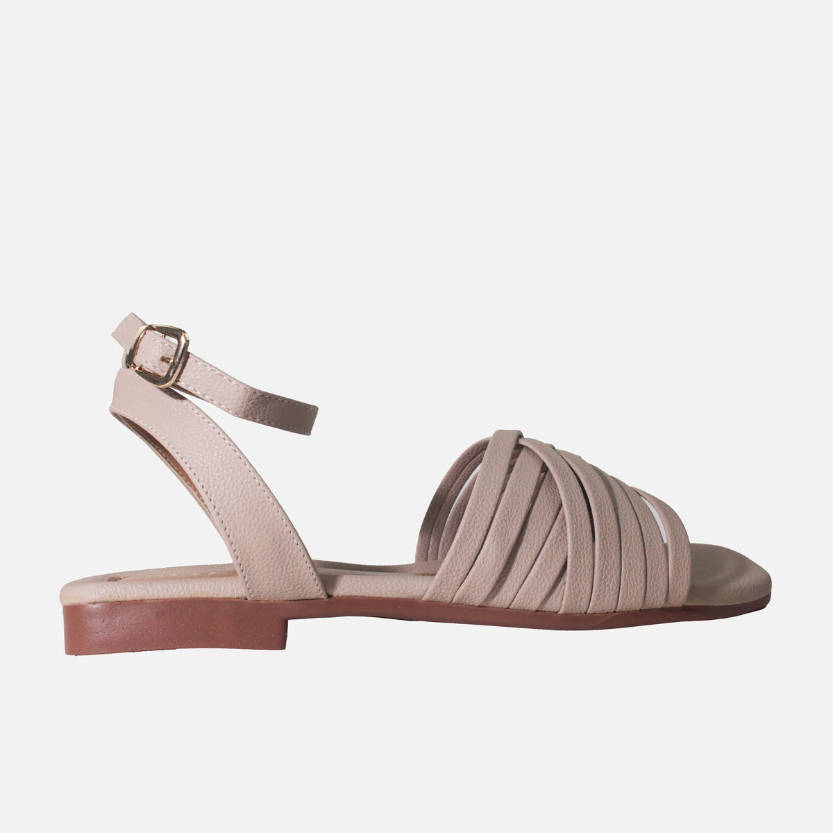 Sandalia plana milen de sintético para mujer - Almendra