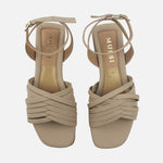 Sandalia plana milen de sintético para mujer - Almendra