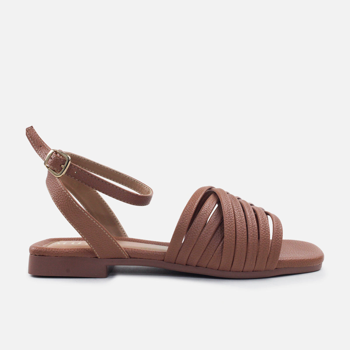 Sandalia plana milen de sintético para mujer - Miel