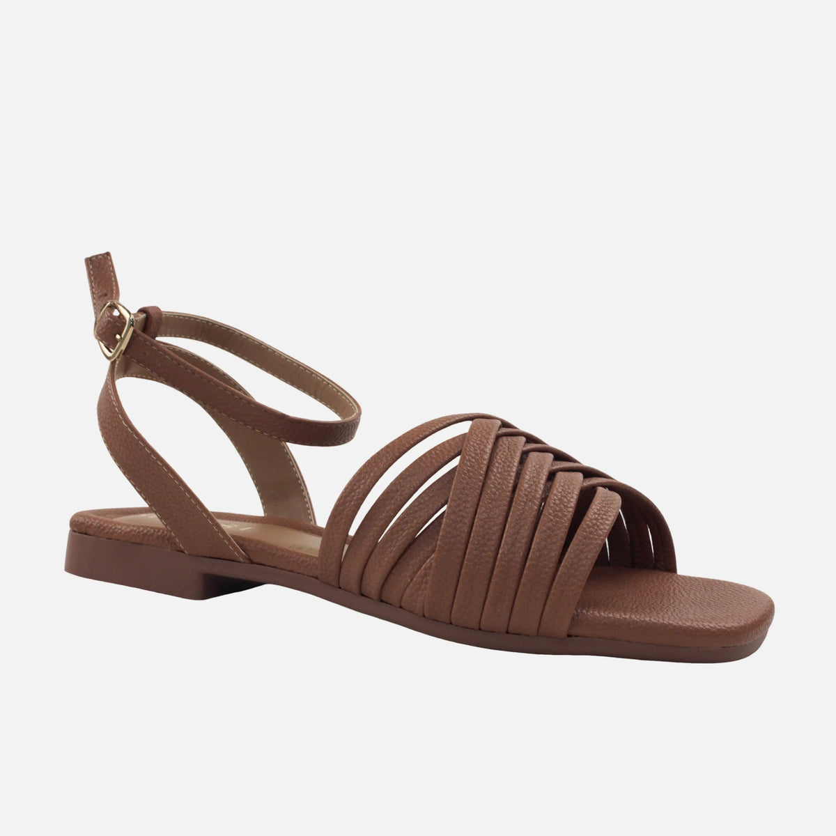 Sandalia plana milen de sintético para mujer - Miel