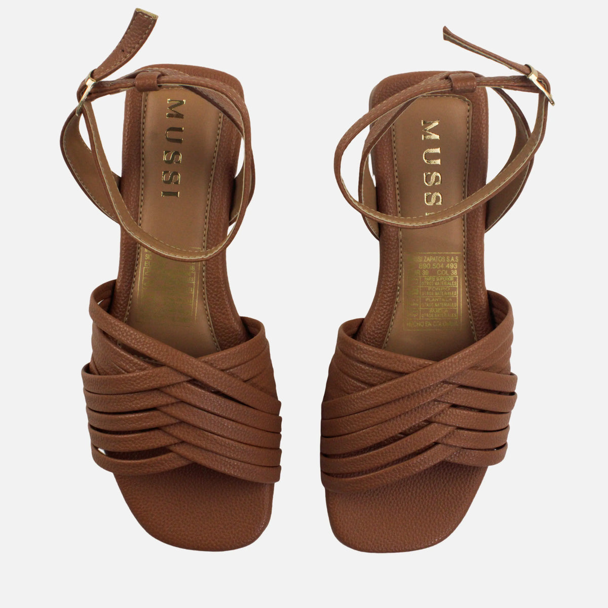 Sandalia plana milen de sintético para mujer - Miel