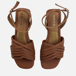 Sandalia plana milen de sintético para mujer - Miel