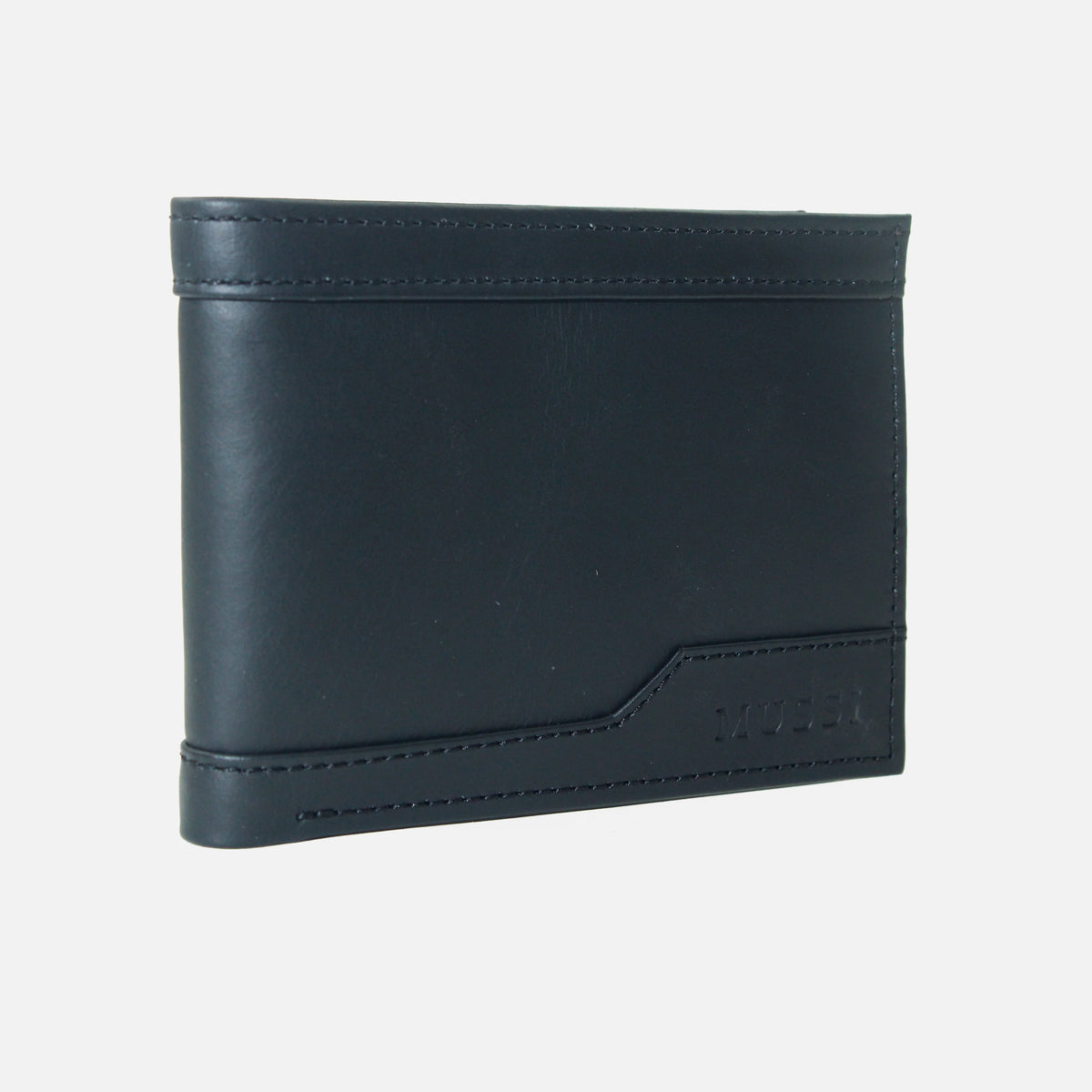 Billetera atlas de cuero para hombre - Negro