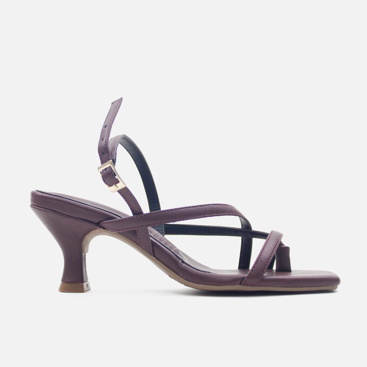 Sandalia tacon mesli de sintético para mujer - Vino