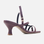 Sandalia tacon mesli de sintético para mujer - Vino