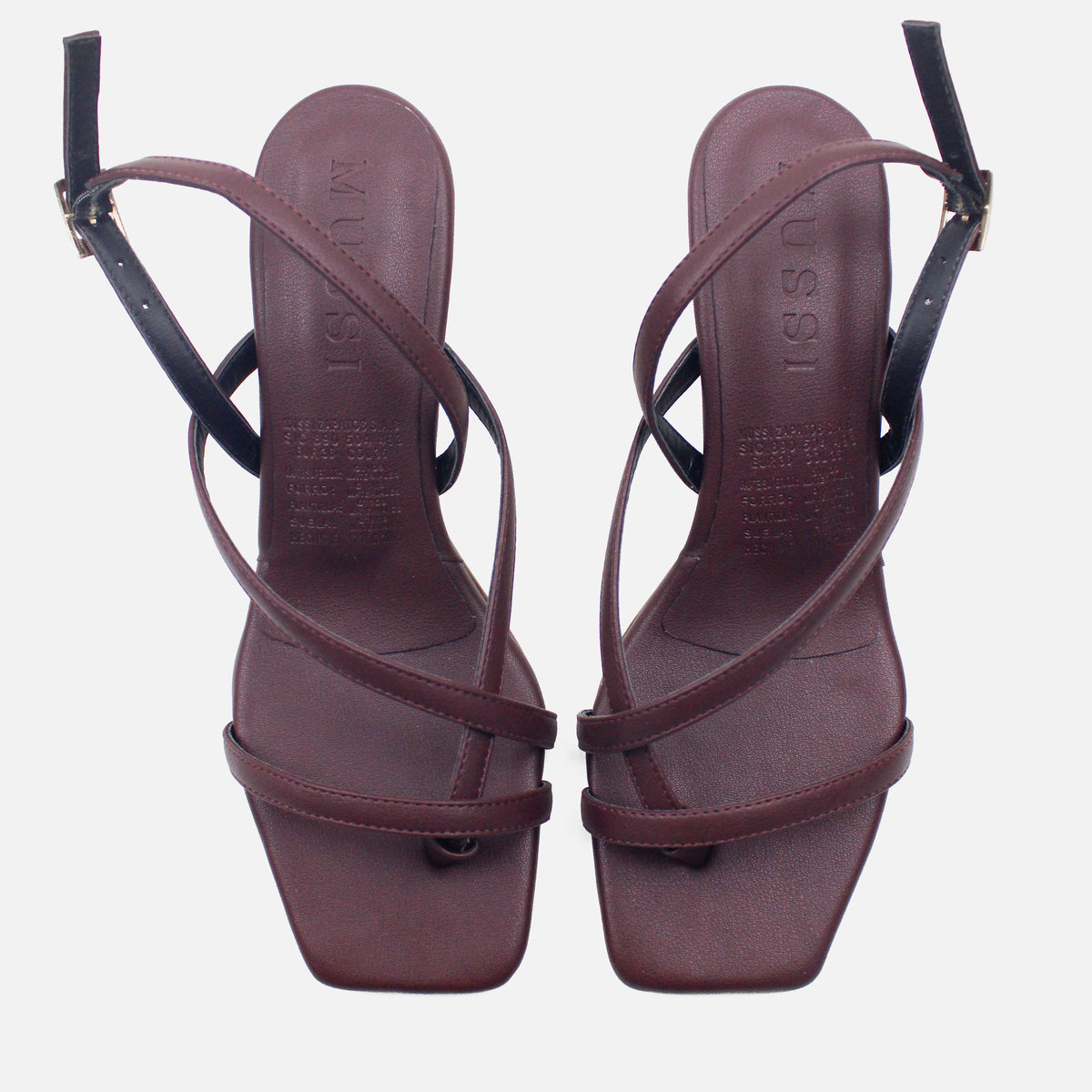 Sandalia tacon mesli de sintético para mujer - Vino