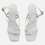 Sandalia tacon mesli de sintético para mujer - Hueso