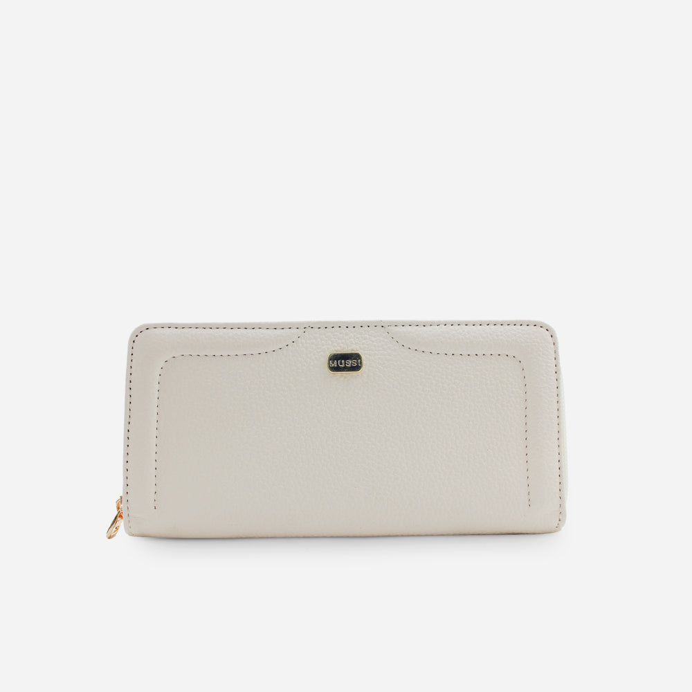 Billetera elisa de cuero para mujer - Hueso