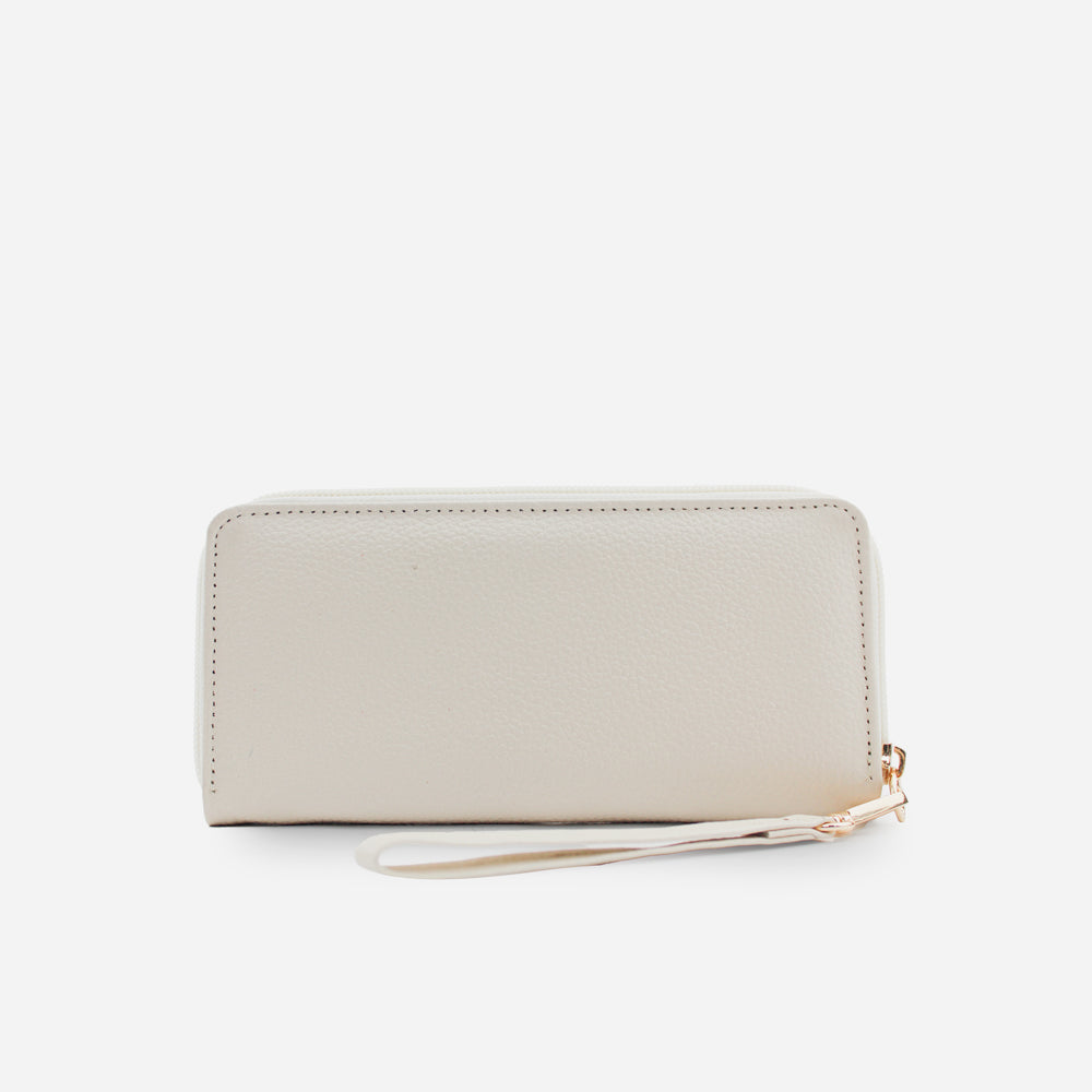 Billetera elisa de cuero para mujer - Hueso