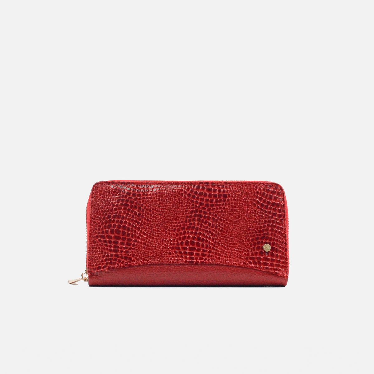 Billetera helena de cuero para mujer - Rojo