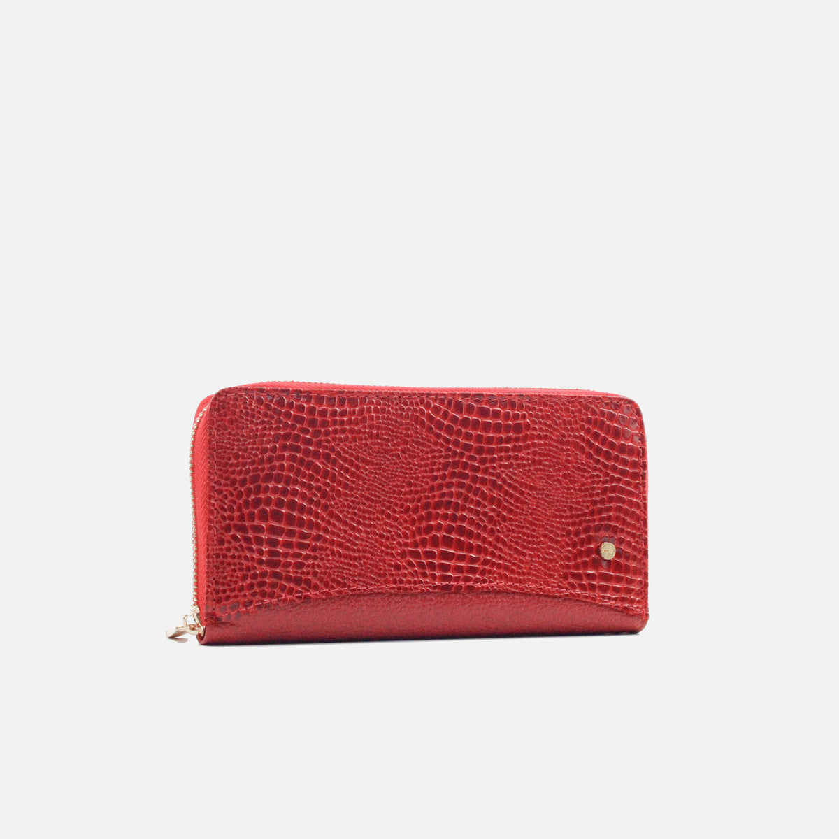 Billetera helena de cuero para mujer - Rojo