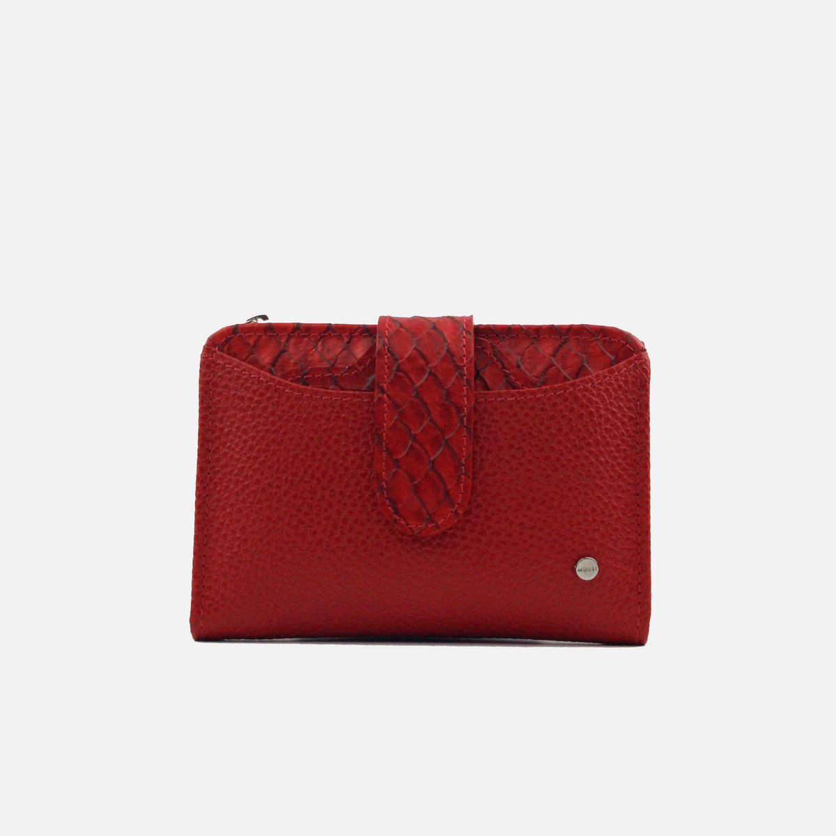 Billetera milan de cuero para mujer - Rojo