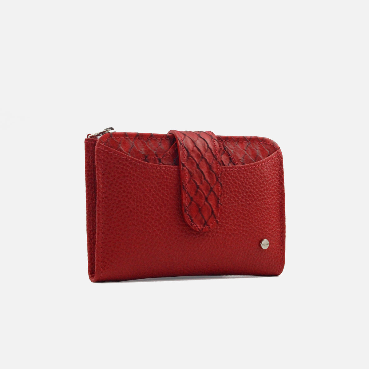 Billetera milan de cuero para mujer - Rojo