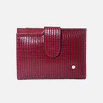 Billetera orla de cuero para mujer - Vino