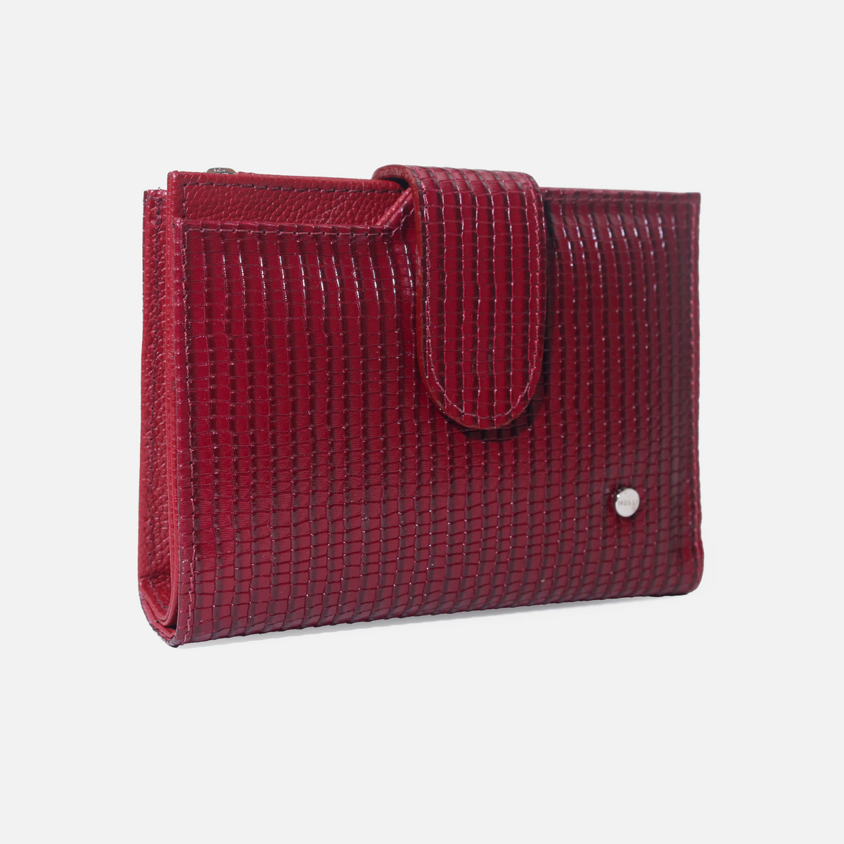 Billetera orla de cuero para mujer - Vino