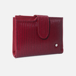 Billetera orla de cuero para mujer - Vino