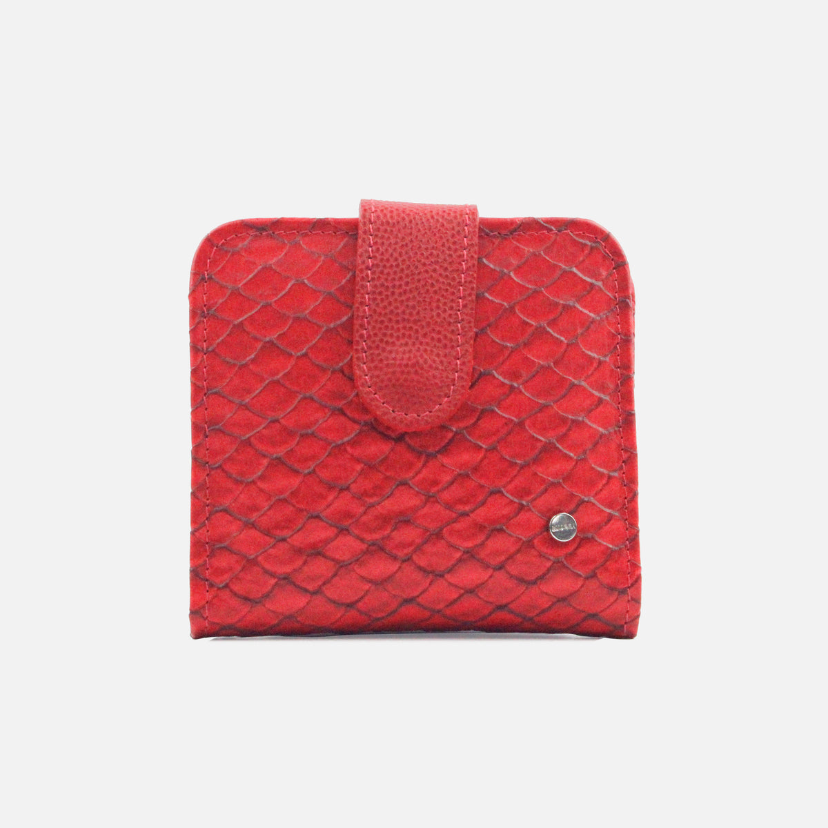 Billetera margarita de cuero para mujer - Rojo
