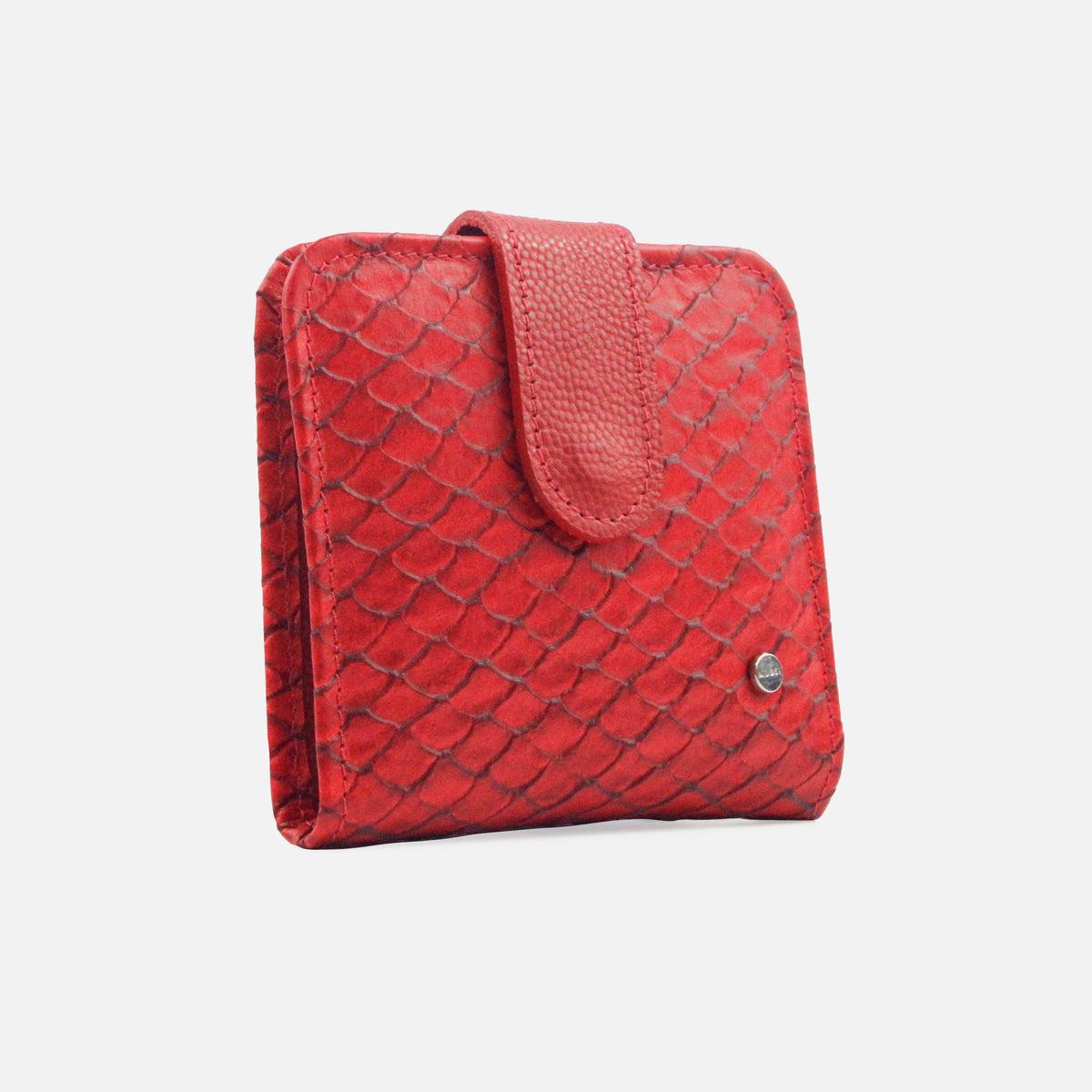 Billetera margarita de cuero para mujer - Rojo