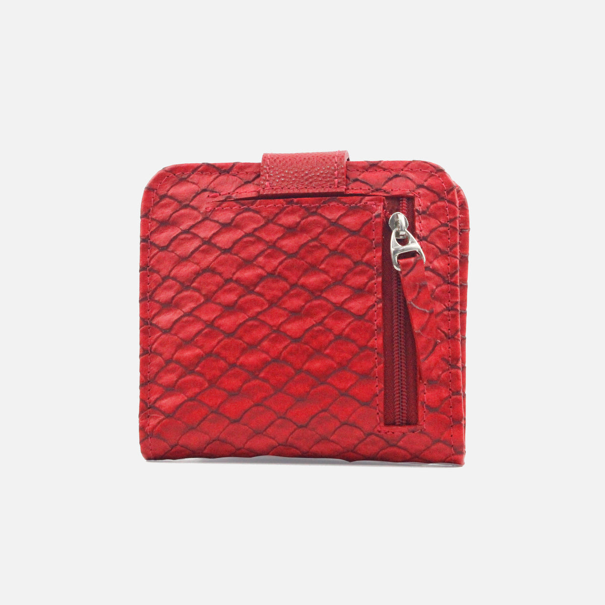 Billetera margarita de cuero para mujer - Rojo
