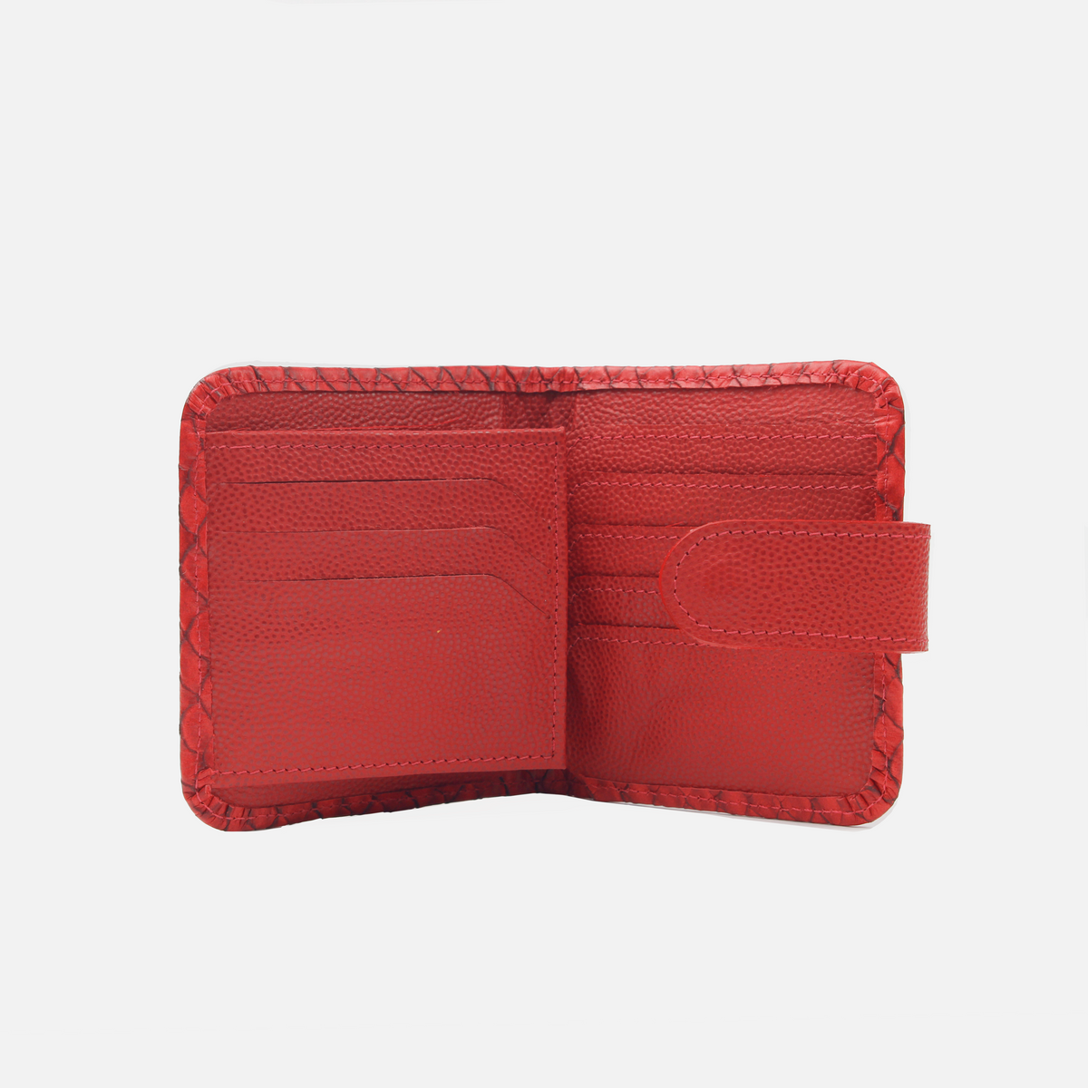 Billetera margarita de cuero para mujer - Rojo