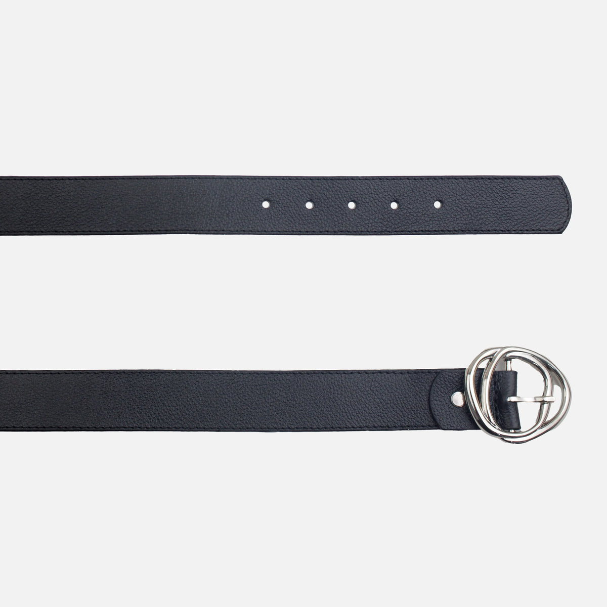 Correa mafalda de cuero para mujer - Negro