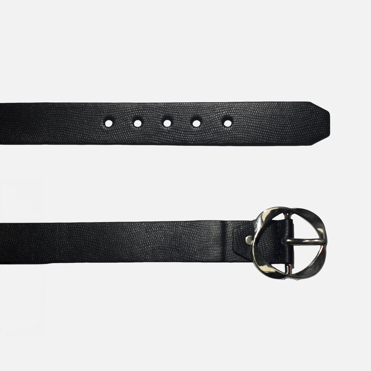 Correa leandra de cuero para mujer - Negro