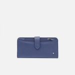 Billetera primavera de cuero para mujer - Azul