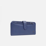 Billetera primavera de cuero para mujer - Azul