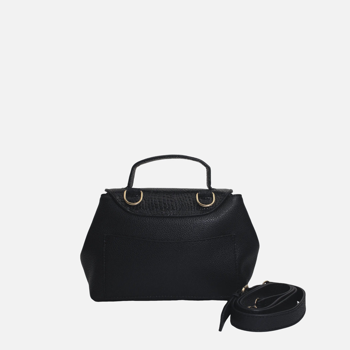 Bolso manos libres milan de cuero para mujer - Negro