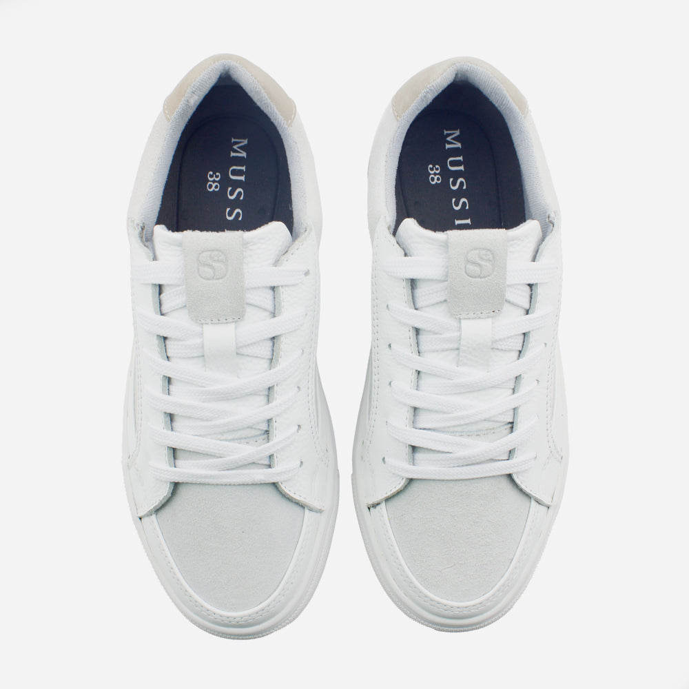 Tenis Sneakers arlon de cuero para hombre - Blanco