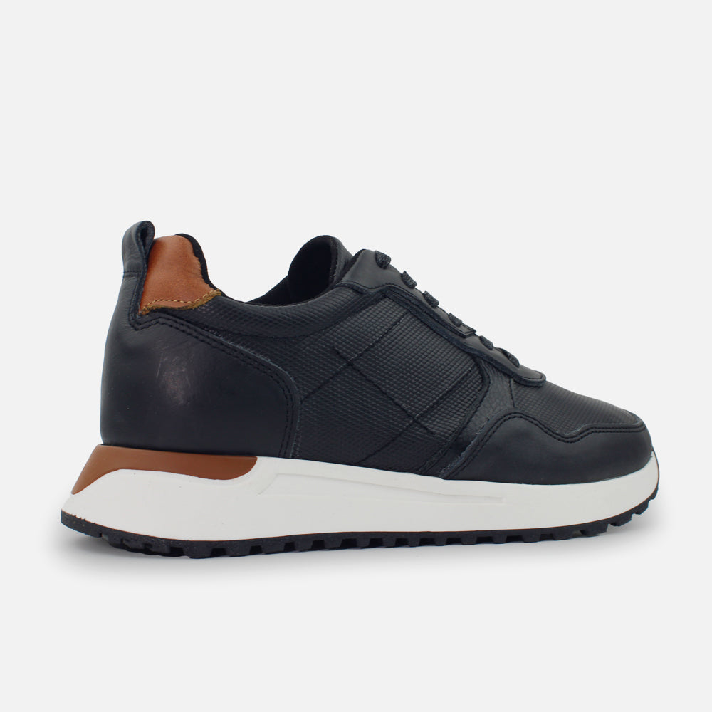 Tenis Sneakers sarita de cuero para hombre - Negro