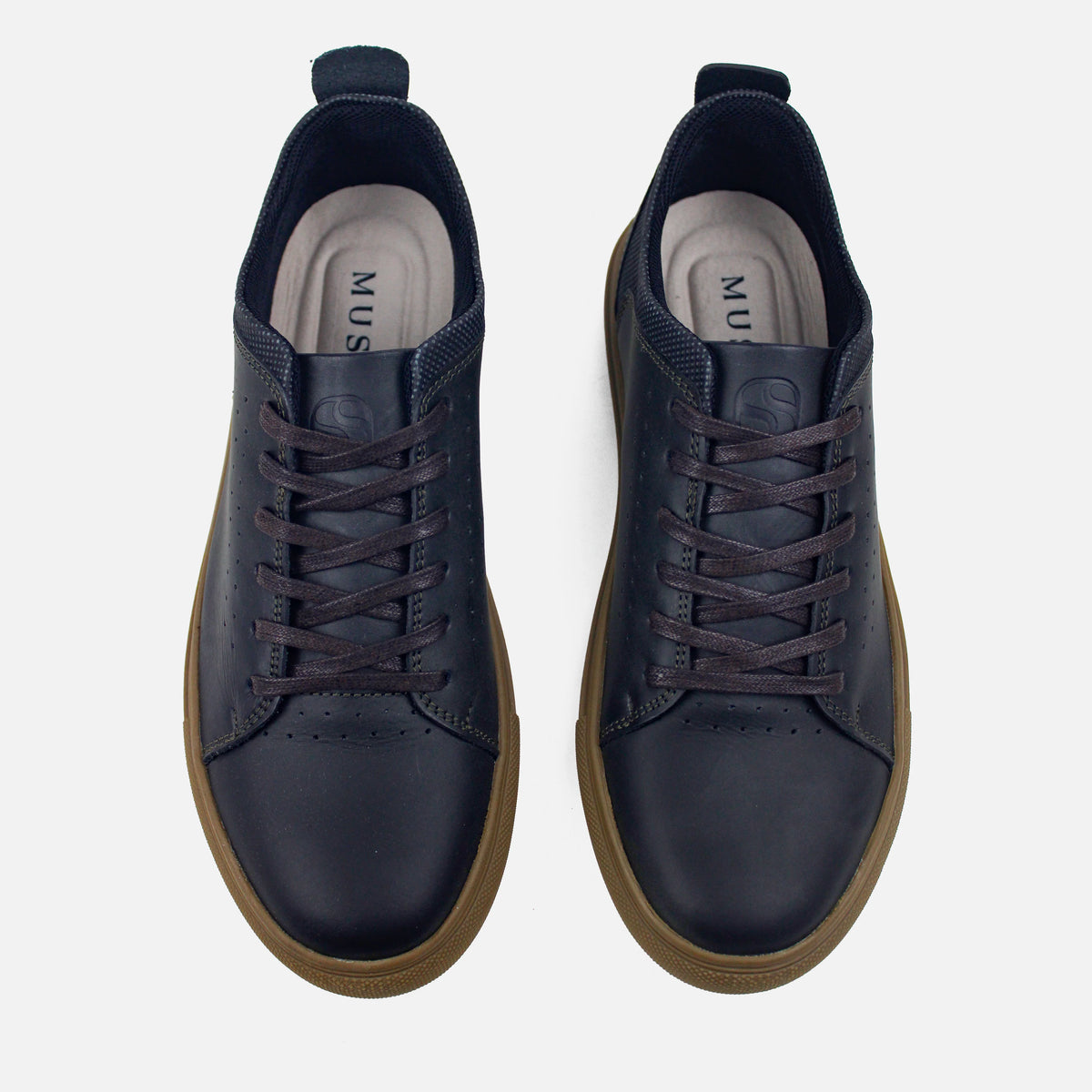 Tenis raul de cuero para hombre - Verde