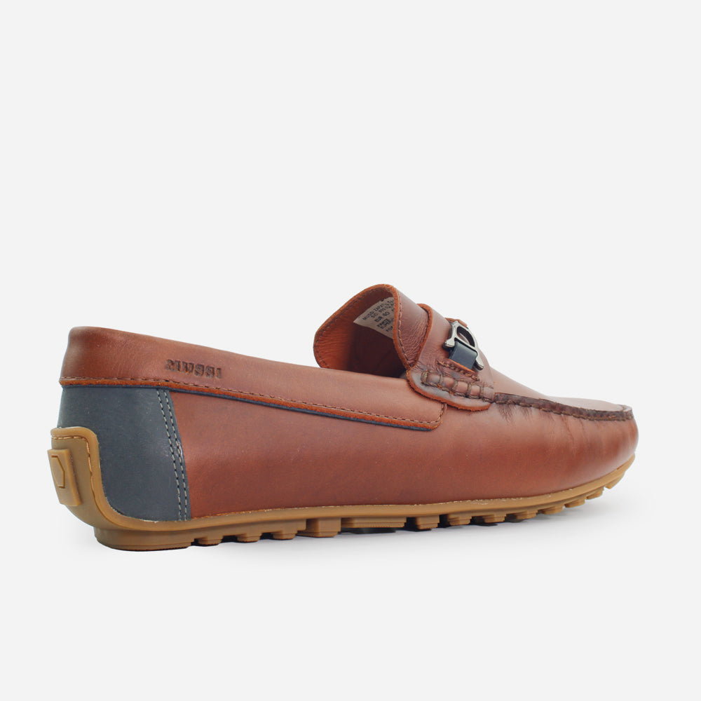 Mocasin plano sanji de sintético para hombre - Brandy