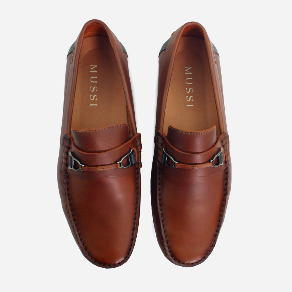 Mocasin plano sanji de sintético para hombre - Brandy