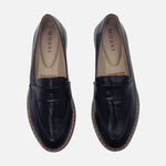 Mocasin plano vania de sintético para mujer - Negro