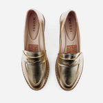 Mocasin plano vania de sintético para mujer - Oro