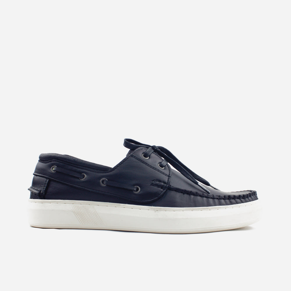 Mocasin plano ciel de cuero para hombre - Negro