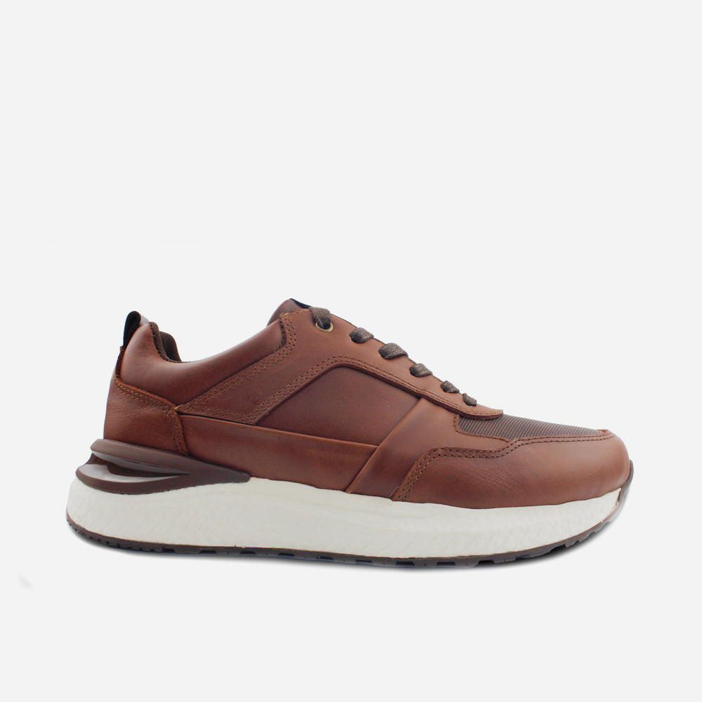 Tenis Sneakers noel de cuero para hombre - Miel