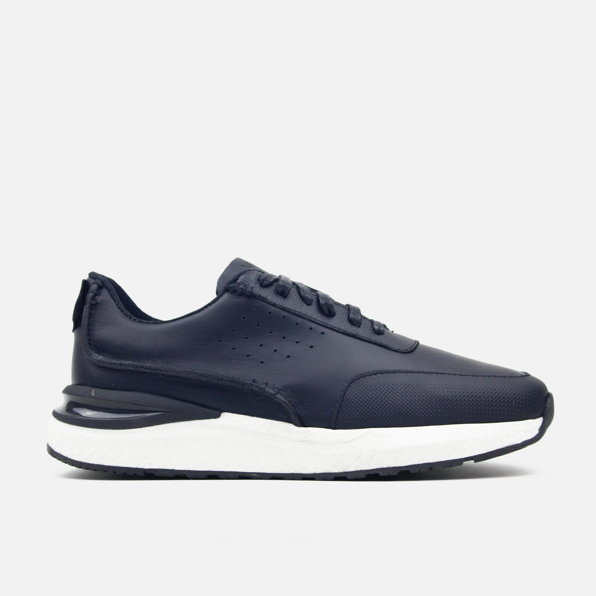 Tenis merlin de cuero para hombre - Negro