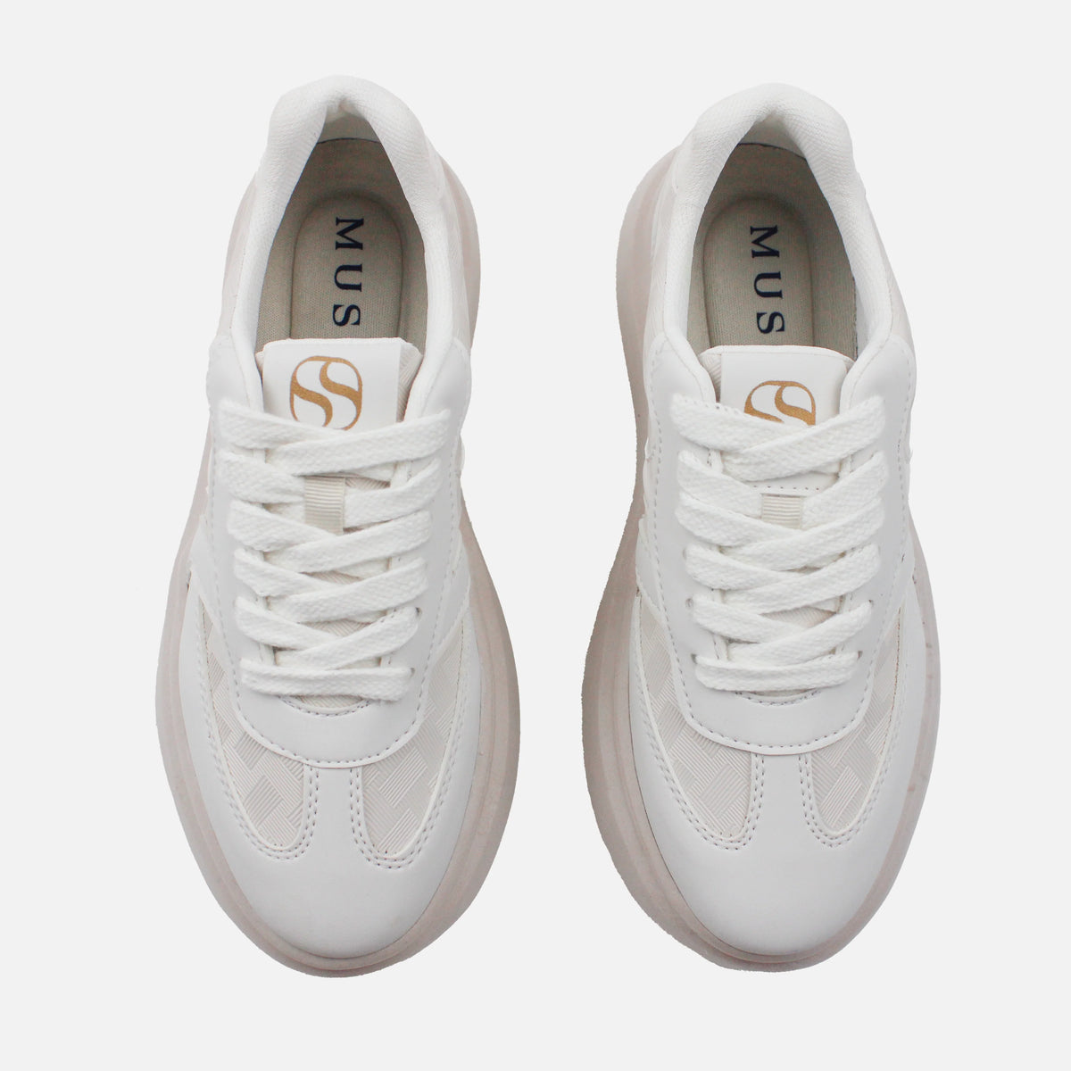 Tenis gala de sintético para mujer - Beige