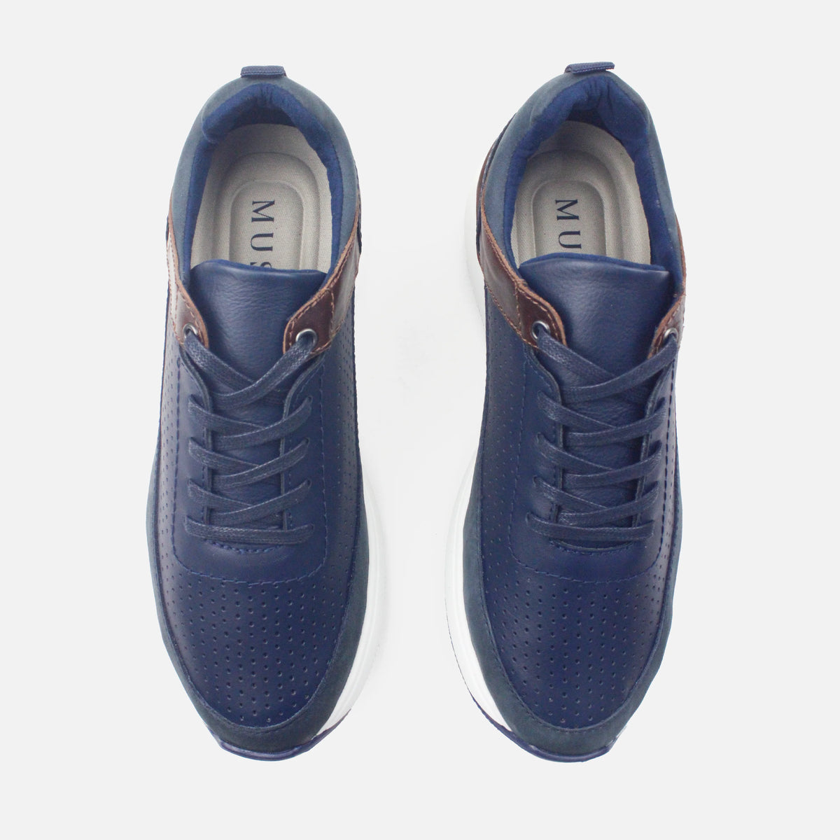 Tenis marcus de cuero para hombre - Azul