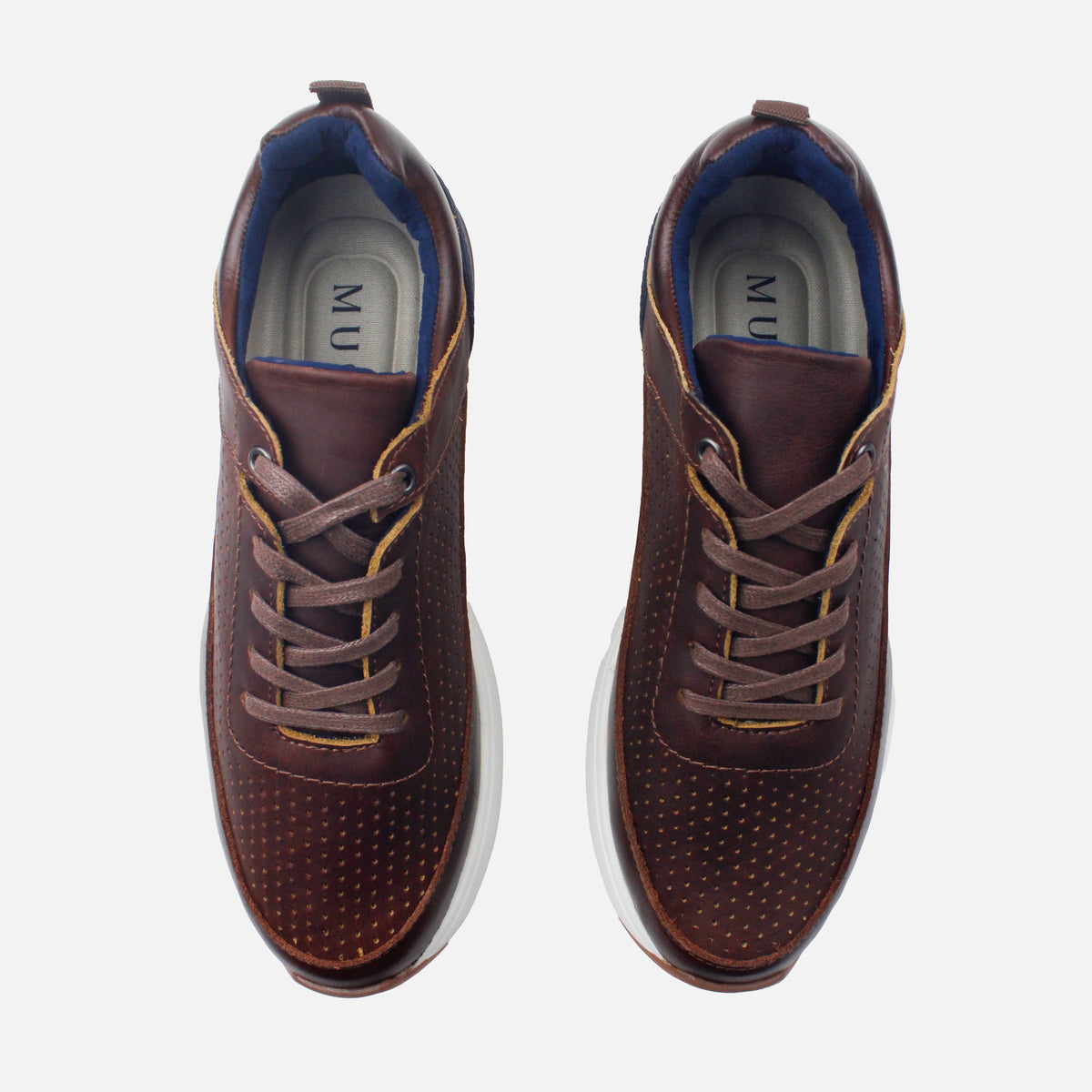 Tenis marcus de cuero para hombre - Café