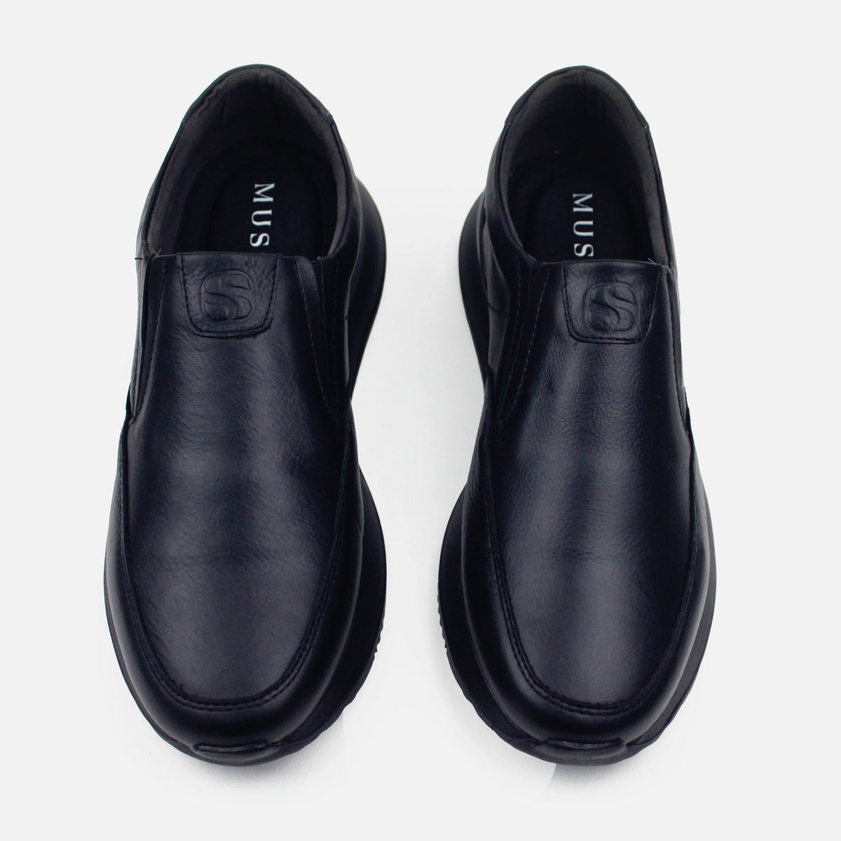 Tenis deisy de cuero para hombre - Negro