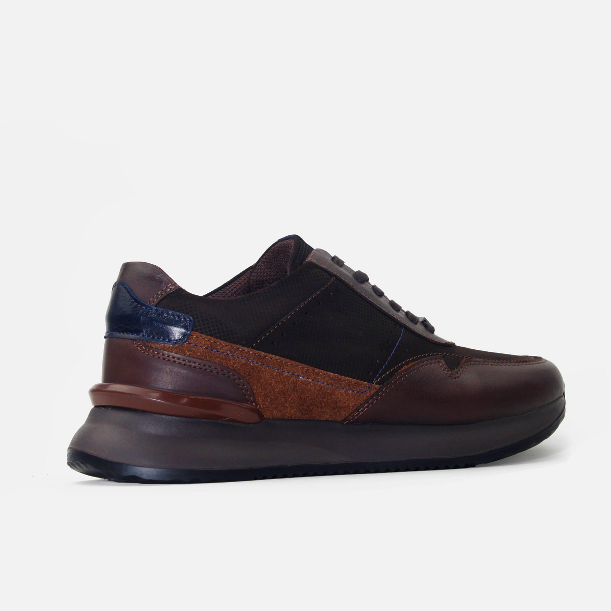 Tenis mateo de cuero para hombre - Café