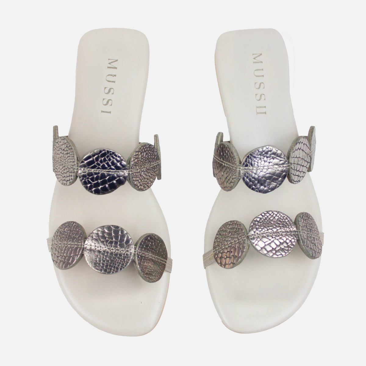 Sandalia plana sixtina de cuero para mujer - Bronce