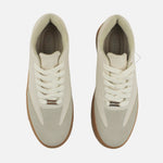 Tenis con plataforma nayen de cuero para mujer - Beige