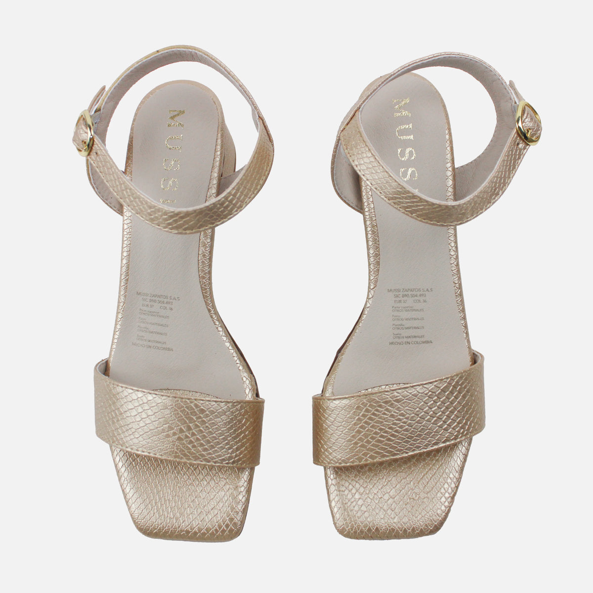 Sandalia tacon lilia de sintético para mujer - Oro