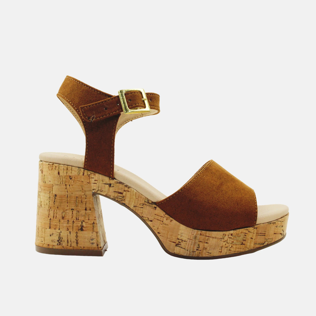 Sandalia tacon plataforma zea de sintético para mujer - Miel