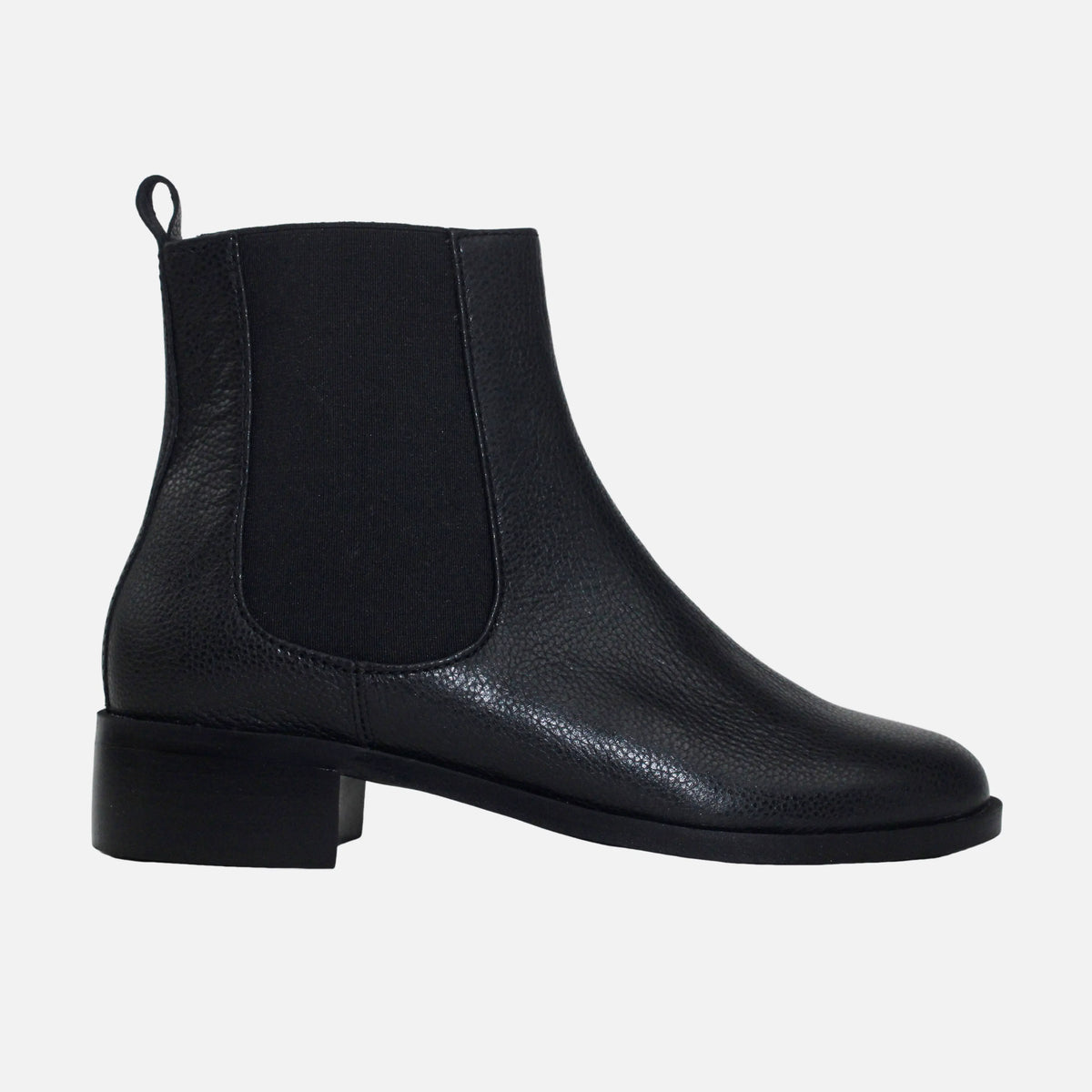 Botin plano anahí de cuero para mujer - Negro